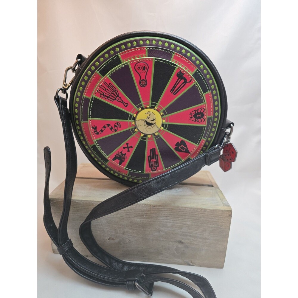 Loungefly Disney Oogie Boogie Roulette Wheel Crossbody Bag Halloween Red Black